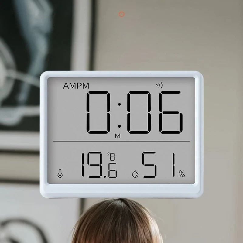 Mini Multifunction Thermometer Hygrometer Automatic Electronic Temperature Humidity Monitor Clock Monitor Wall Monitor Clock