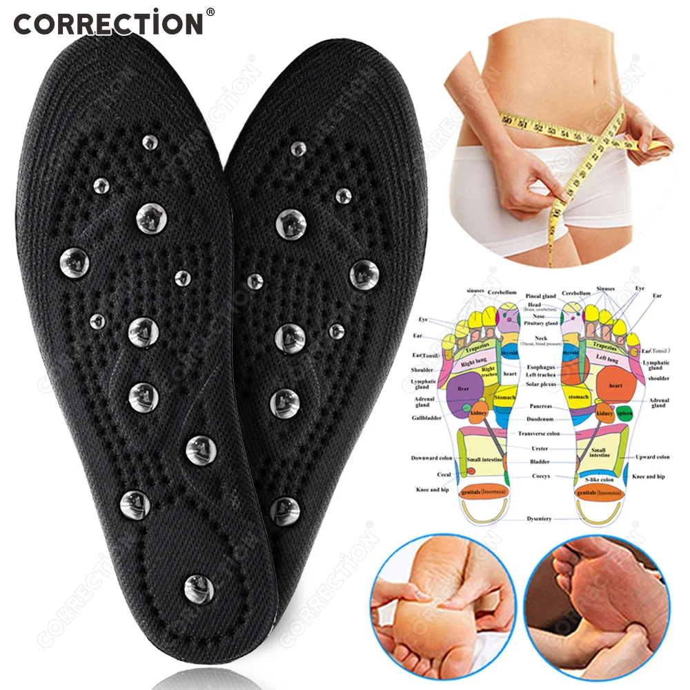 Magnet Foot Acupressure Insole Men Women Soft Breathable Sports Cushion Inserts Sweat-absorbing Deodorant Insole Shoe Pads