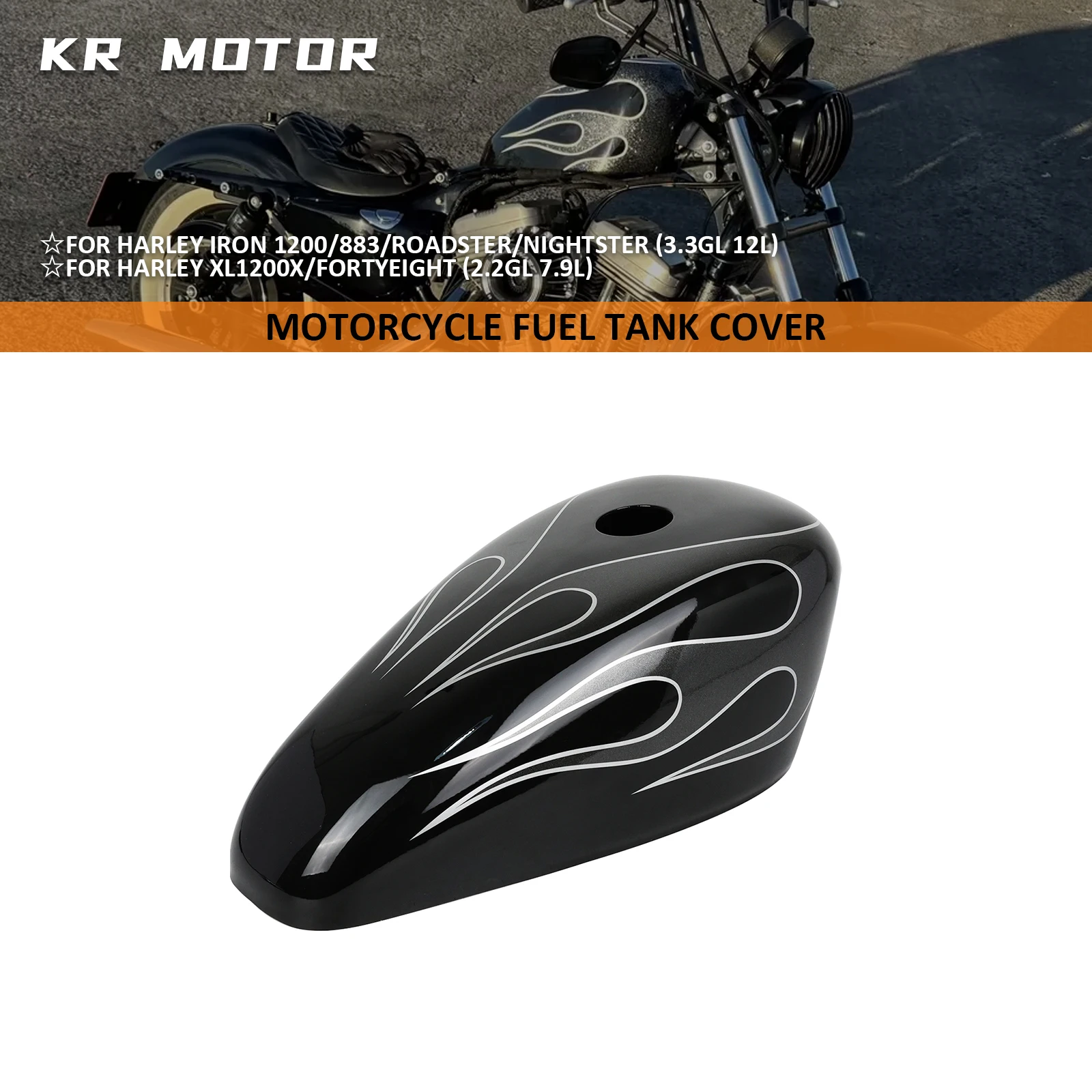 

Motorcycle Oil Tank Fuel Tank Cover Fairing Cowl Trim Shell Fit For Harley Sportster 1200 Iron 883/Fortyeight/Roadster/Nightster