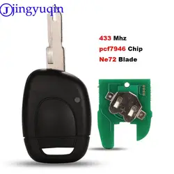 jingyuqin Car Remote Key Fit for Renault Master Kangoo Clio Twingo NE72 Blade PCF7946 Chip 433MHZ