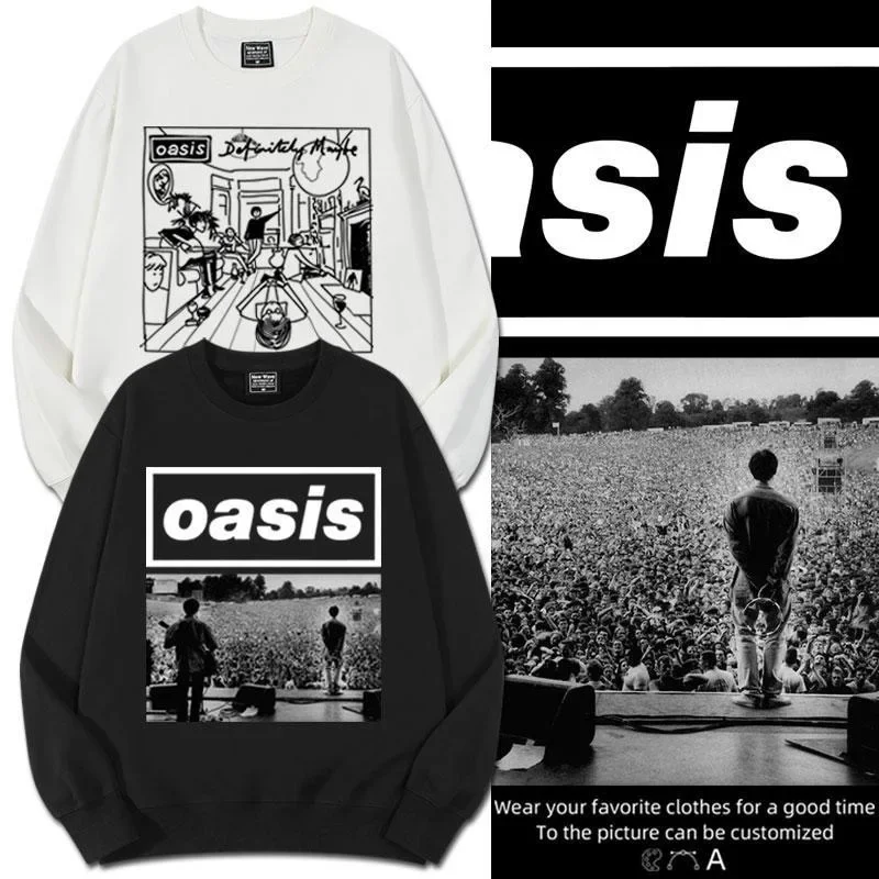 Best Men's Polyester Oasis Hoodie Live Forever Slim-fit Sweatshirt World Tour Plus Size Women's Long Sleeve European Size