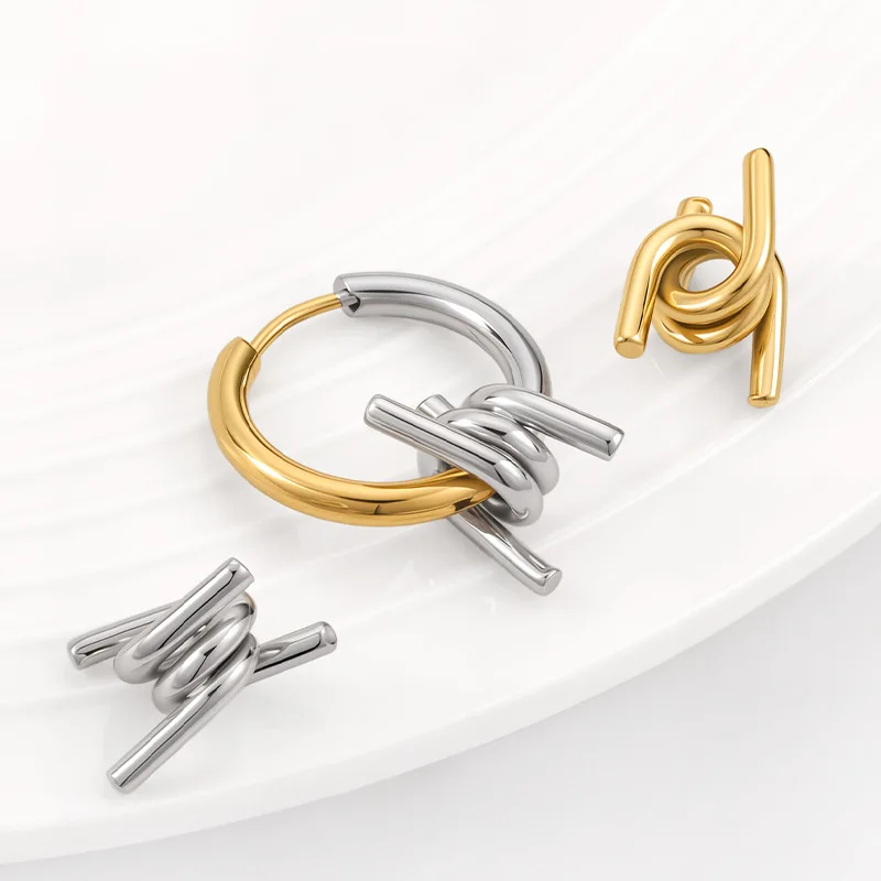 

5Pcs Stainless Steel Knot Bead For Jewelry Making Materials DIY Charm Earrings Bracelets Necklaces Pendant Accessorie Supplies