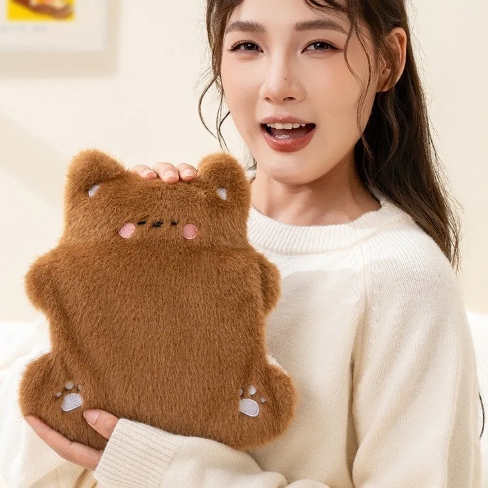 

Portable Cartoon Hot Water Bottle PVC Plush Cover Plush Hand Warmer Detachable Water Injection Bag Belly Warmer
