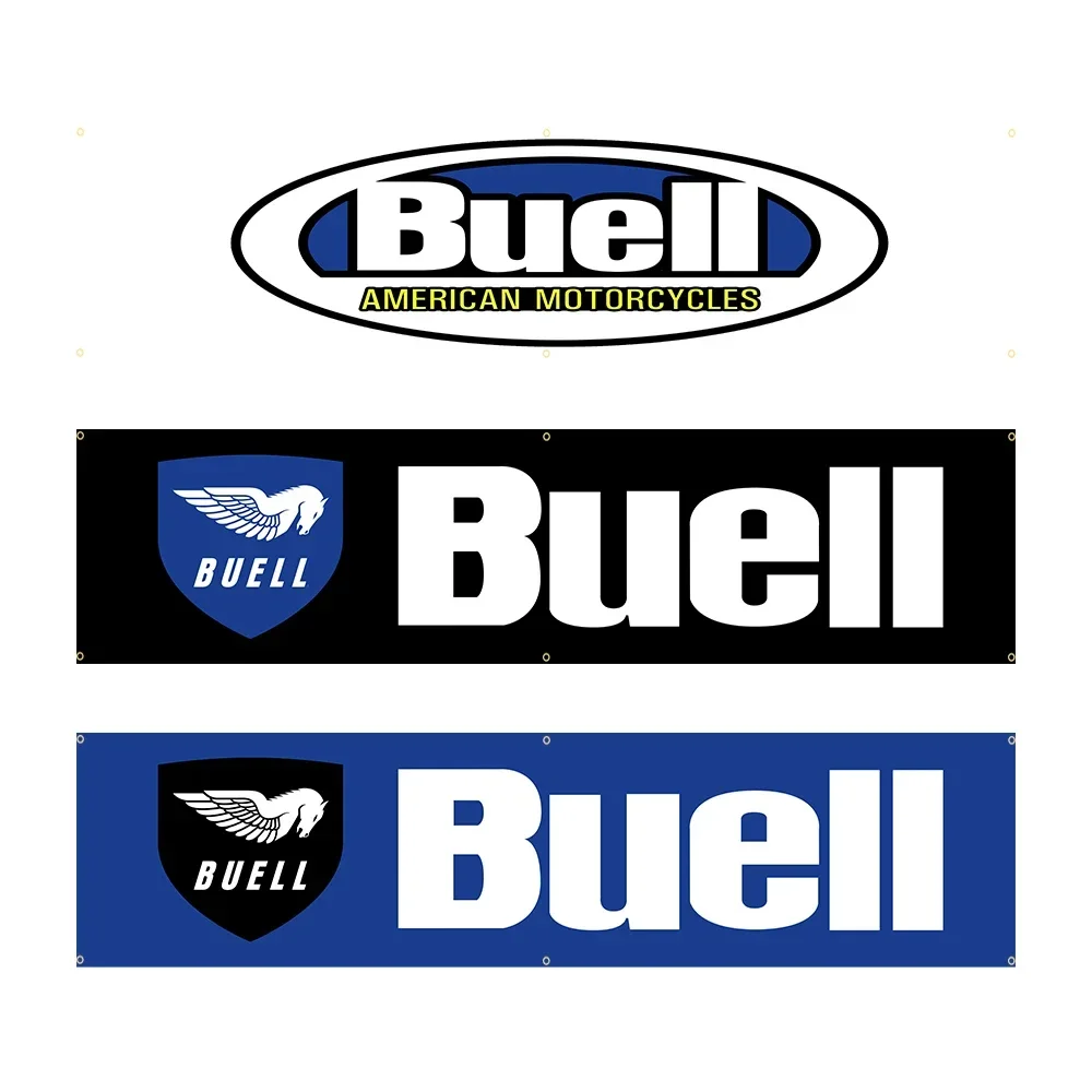 60*240 Buells Flag Polyester Printed Motorcycle Racing Banner For Decor