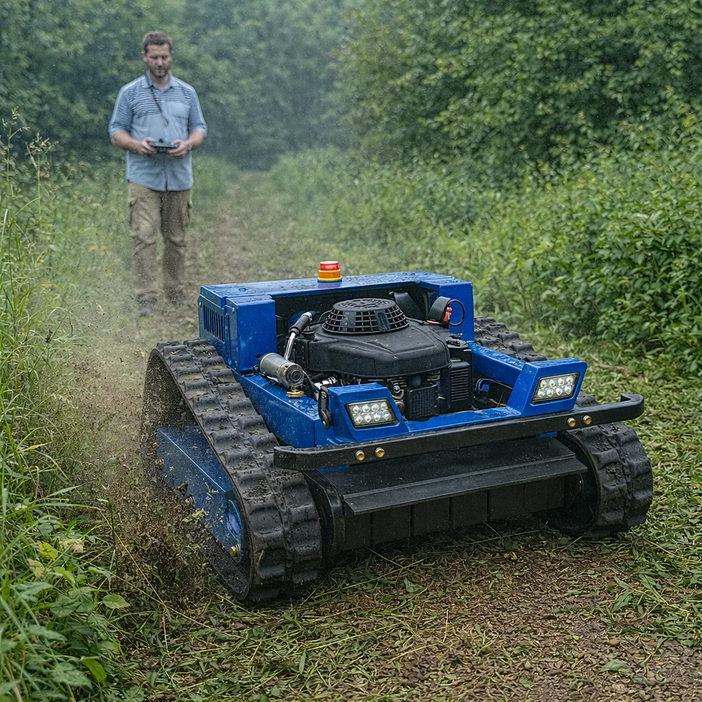 

Customized 4-Stroke Large-horsepower Lawn Mower CE/EPA Industrial All-terrain RC Sturdy Frame Garden Crawling Robot