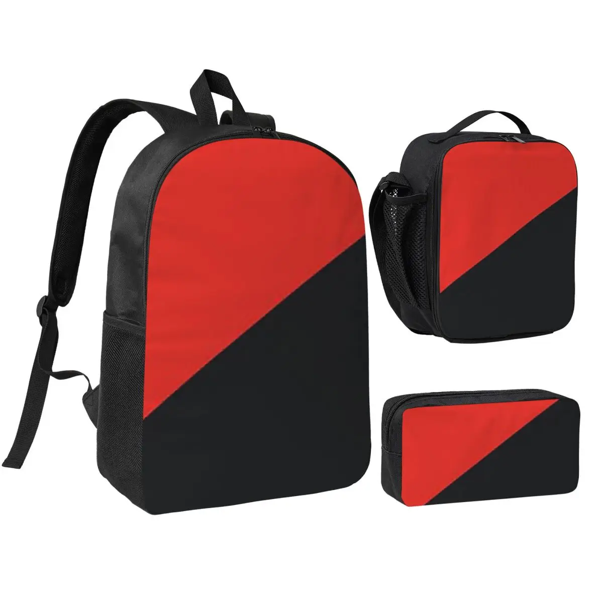 

Anarchyflag Backpack Student Boys Girls BookBag School Bag Computer Shoulder Bags 3ps Insulated Lunch Bag Pencil Case