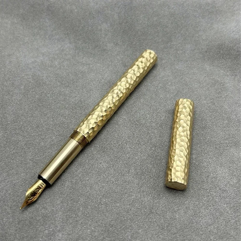 pluma-estilografica-con-diseno-de-martillo-de-laton-hecho-a-mano-boligrafo-de-tinta-de-punta-de-05mm-dorado-y-plateado-boligrafo-de-metal-suministros-de-escritura-escolar-para-oficina-boligrafos-de-regalo-nuevo