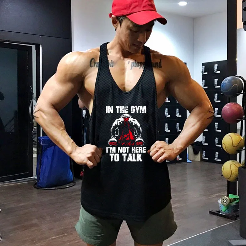 

Gym Tank Top Men Running Vests Fitness Clothing Mens Bodybuilding Stringer Tanktop Summer Sports Clothing Male Sleeveless Shirt