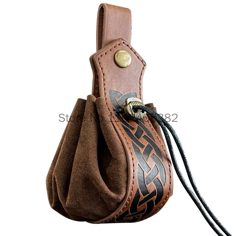 Halloween Medieval Renaissance Belt Bag Celtic Viking Coin Pouch Steampunk Drawstring Mini Purse For Men Women Larp Cosplay