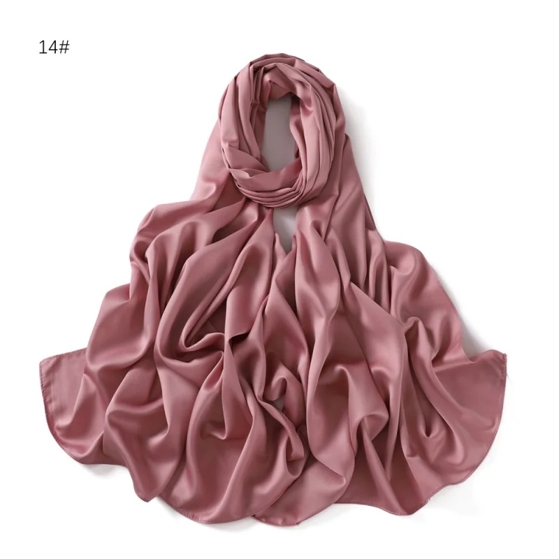 Cross-Border Yuzhen New Breathable Soft Matte Imitation Silk Satin Solid Color Women\'s Scarf Headcloth Shawl Scarf