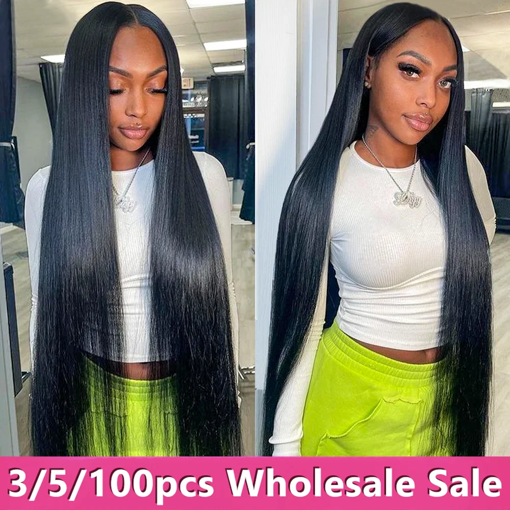 

13x4 Lace Frontal Wig Bone Straight Preplucked Remy Human Hair For Women 4x4 Lace Closure Wig 28 30Inch Pre Plucked Wholesale