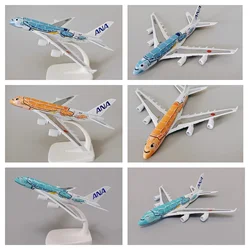 16cm stop metalu japonia Air ANA Airbus A380 Cartoon Sea Turtle Airlines 1/500 skala Diecast Model samolotu Airways samolot samolot