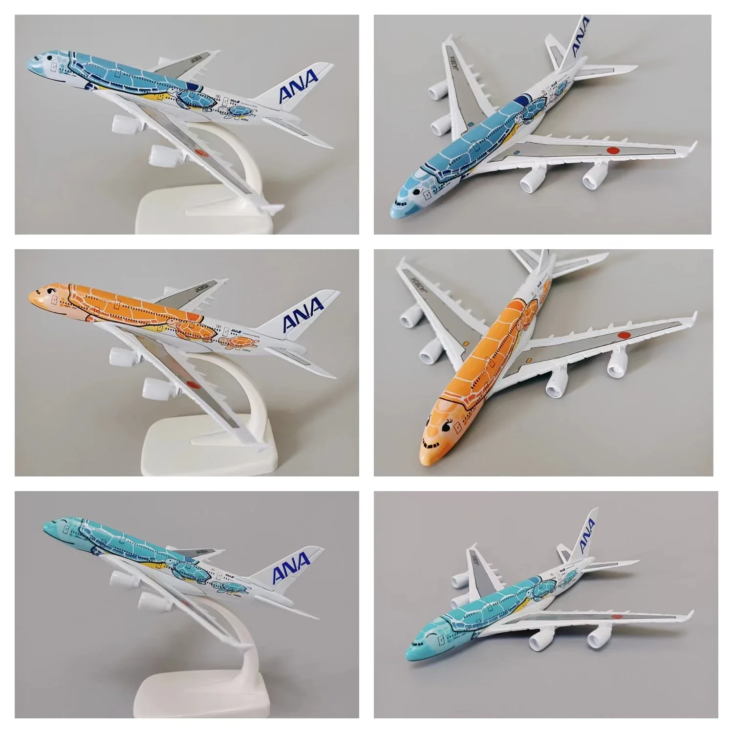 16cm Alloy Metal Japan Air ANA Airbus A380 Cartoon Sea Turtle Airlines 1/500 Scale Diecast Airplane Model Airways Plane Aircraft