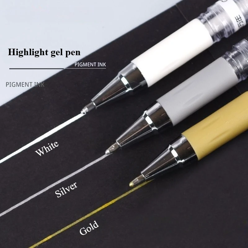 8/12pcs Highlight Gel Pen Quick Drying Not Easy To Fade for Student Notes Marking Hand-painted DIY Graffiti Decoration