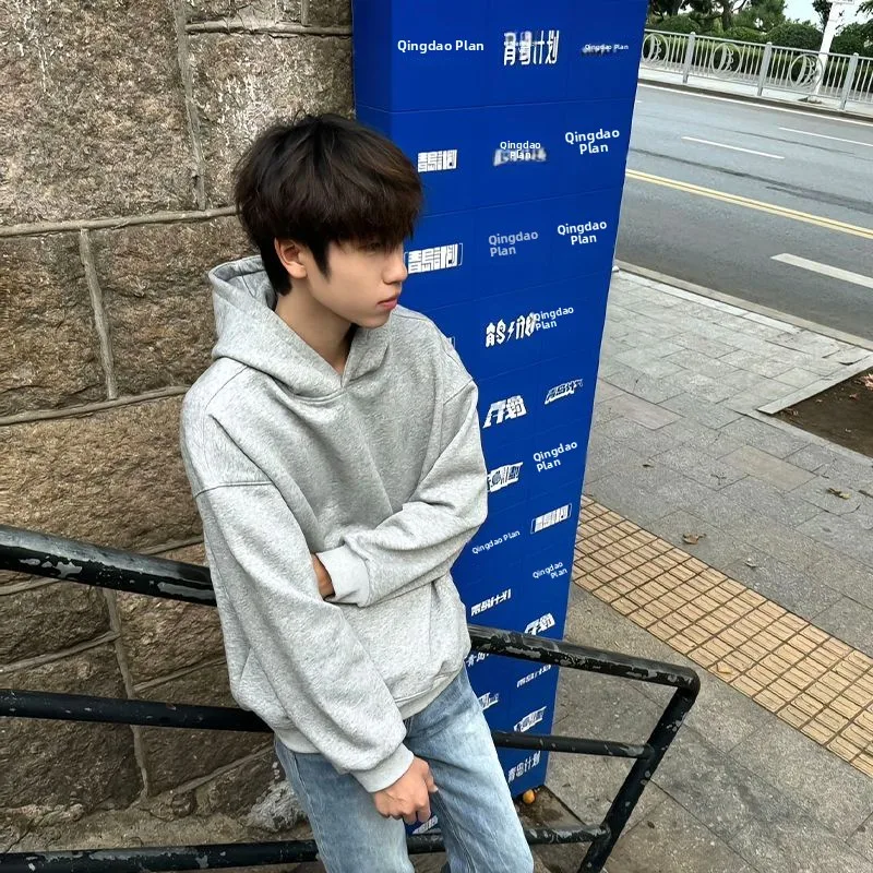 

Мужская толстовка Cleanfit: плотная, износостойкая, в американском ретро-стиле, с цветной подкладкой, свободного кроя