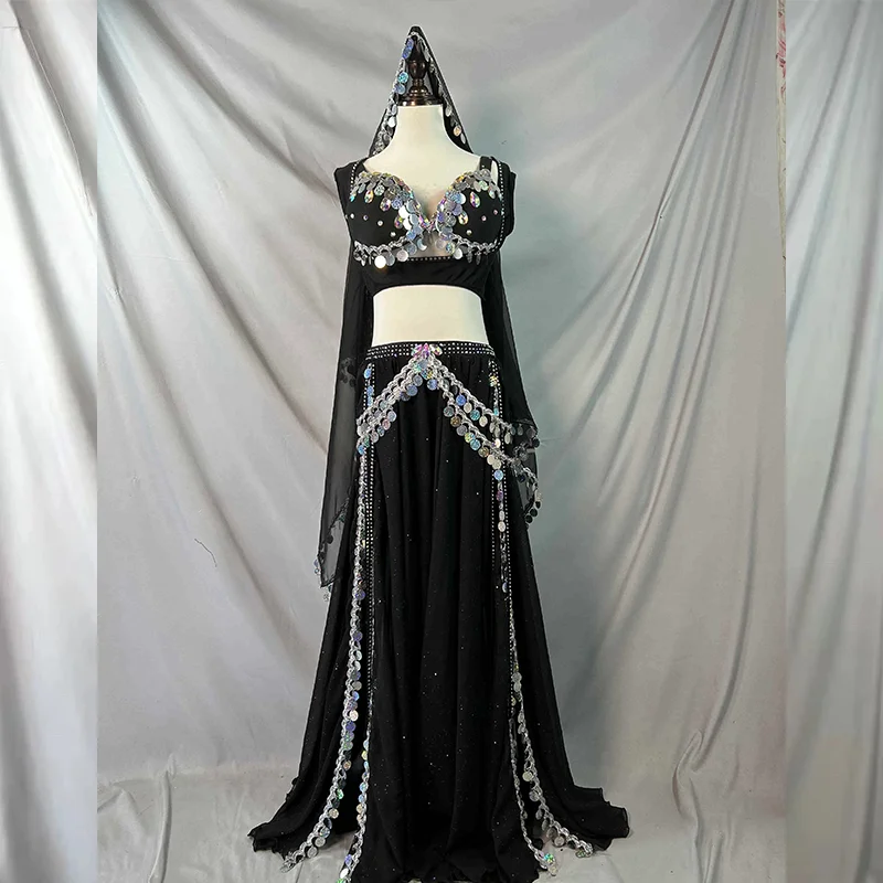 2025 Belly Dancing Competition Costume for Women's Customized Luxury Rhinestone sequin Set Oriental Dance Performance Cothing