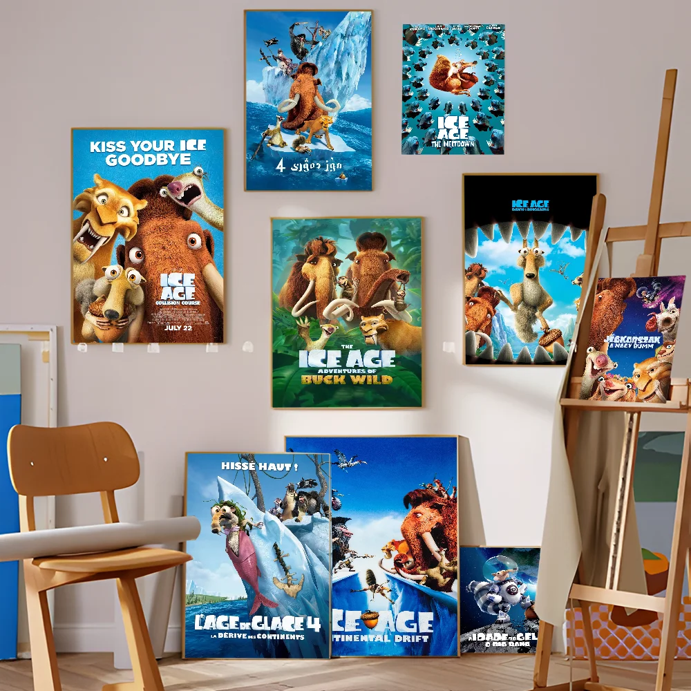 ICE AGE Cartoon Classic Vintage Posters Whitepaper Prints Posters Artwork Kawaii Room Decor