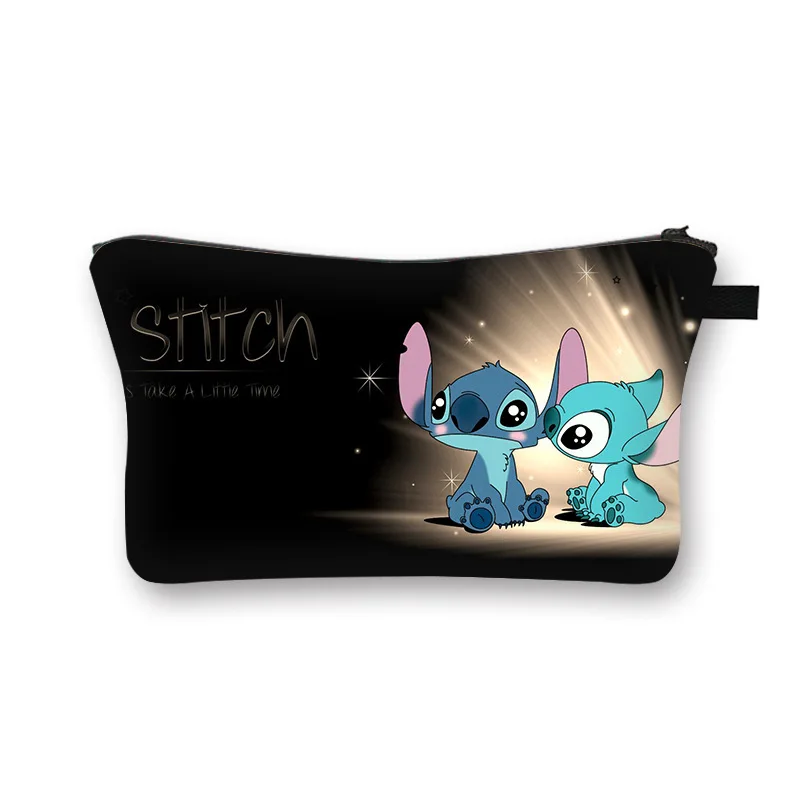 Trousse de maquillage Stitch pour filles, sac de rangement de cosmétiques de grande capacité, trousse de toilette multifonctionnelle de dessin animé pour enfants, cadeaux mignons, nouveau