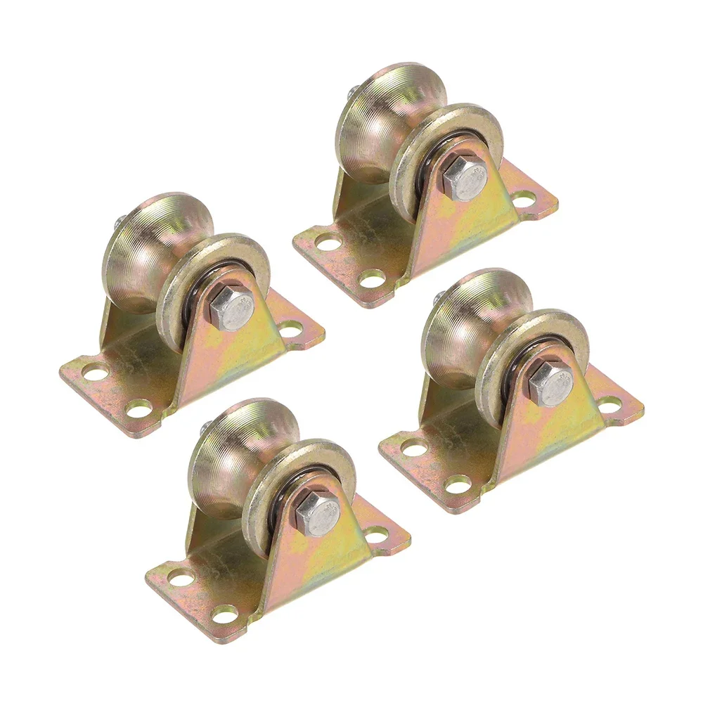 

4Pcs U Groove Caster 1.25" U-Shaped Sliding Gate Wheel with Bracket, Load 441lbs, for Inverted Track, Rolling Gate, Sliding Gate