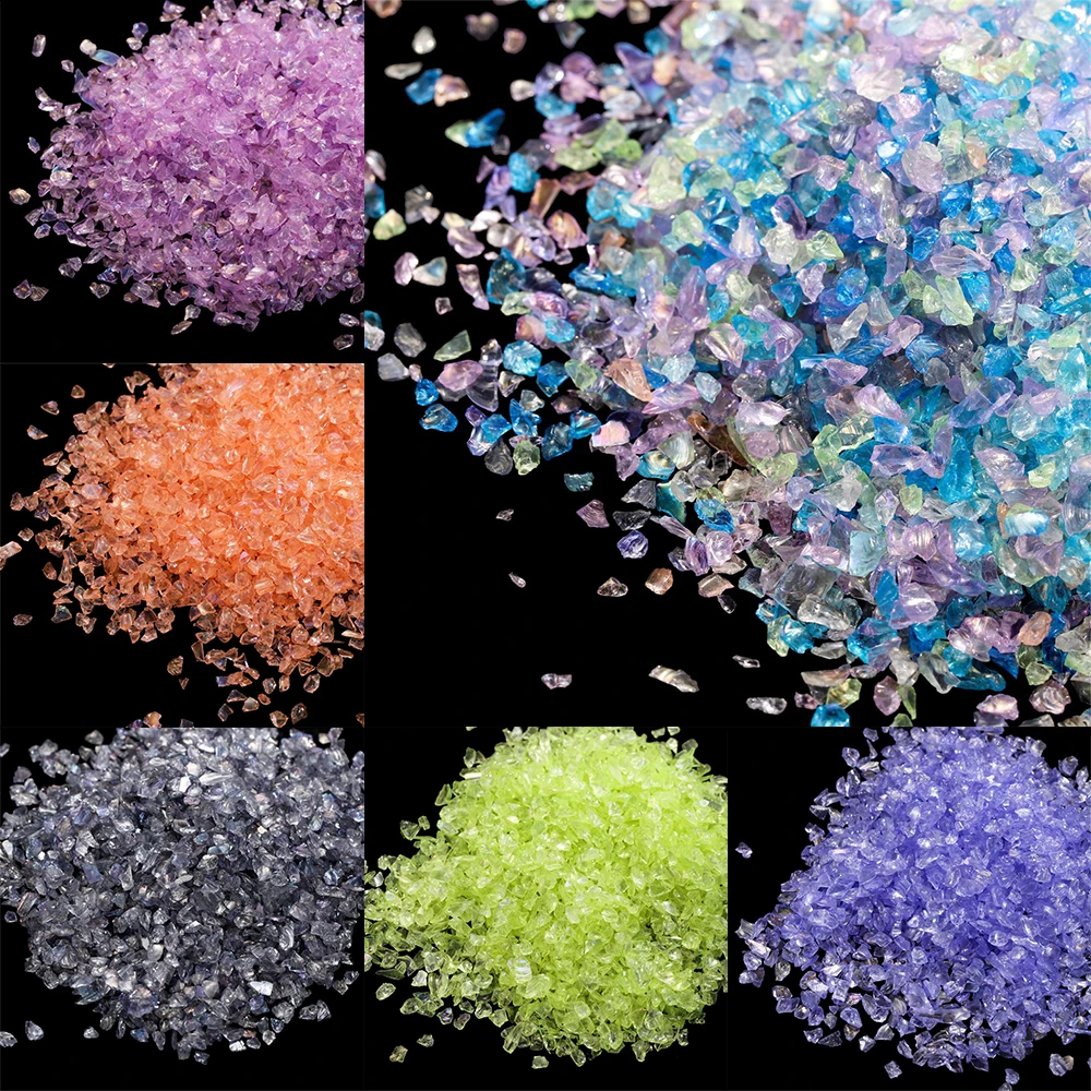 20-50g tłuczone szkło kamienie żywiczne wypełnienia kryształ UV epoksydowa wypełniacz rzemiosło zdobienie paznokci dekoracje Handmade forma do tworzenia biżuterii wypełniacz
