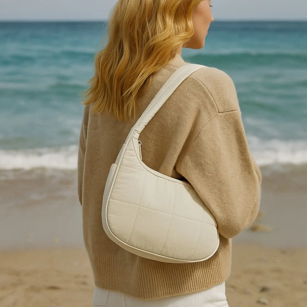 

Тканевая сумка для отдыха под мышками, модная сумка на плечо большой вместимости, простая однотонная пышная сумка унисекс