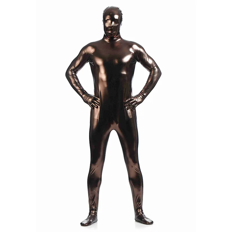 Men Latex Zentai Suits Full Bodysuit Catsuit Solid Color Tight Jumpsuit Costume for Cosplay Party Stage Performance Halloween