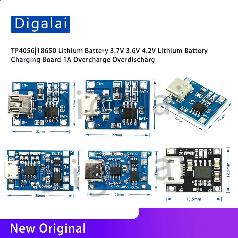 TP4056|18650 Lithium Battery 3.7V 3.6V 4.2V Lithium Battery Charging Board 1A Overcharge Overdischarge Protection