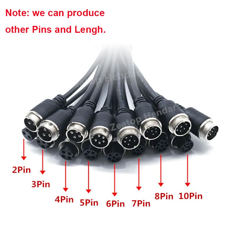 1Pcs GX16 2 3 4 5 6 7 8 10 Pin Male to Female Extension Cable GX