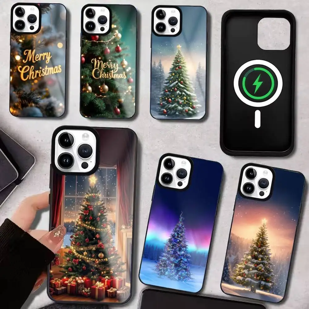 

Festive Christmas Tree Phone Case For IPhone17 16 15 14 13 12 11 Plus Pro Max Plus Wireless Charger Cover Funda