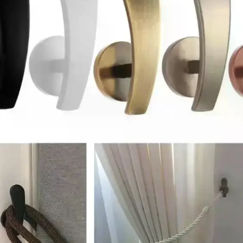 2Pcs Retro Practical Mounted Metal Hooks Curtain Tieback Curtain Hooks Wall Hanger Curtain Holder Home Decor Accessories