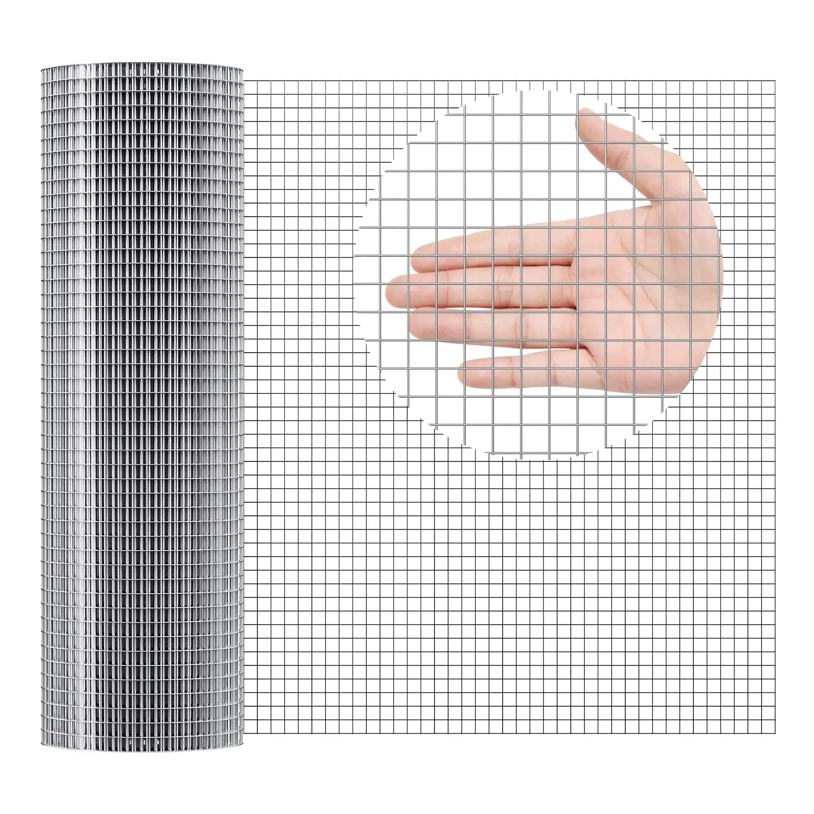 Malla de alambre galvanizado en caliente de calibre 19, rollo de 24 pulgadas x 50 pies, malla para gallinero, malla de alambre para cercas.