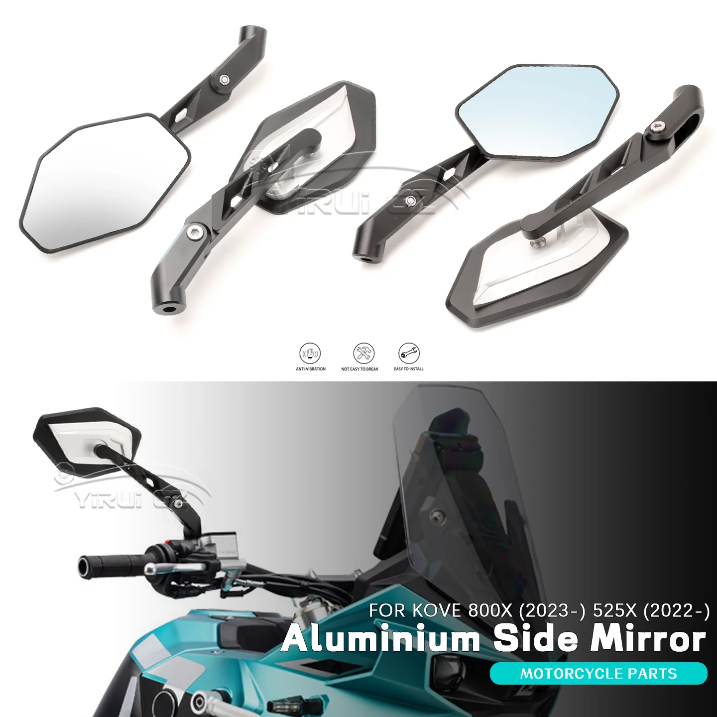 

Motorcycle Accessories New CNC Aluminum Foldable Rearview Mirror Adjustable Side Mirror FOR KOVE 800X 800X 2023- 525X 525X 2022-