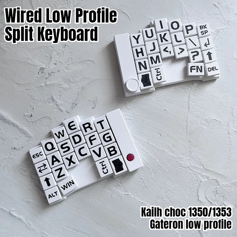 

D42 Low Profile Split Keyboard kit with Knob Unsolder Hot Swap 3D 40% Wired Split Keyboard Ergonomic LeftHand Kailh Choc Gateron