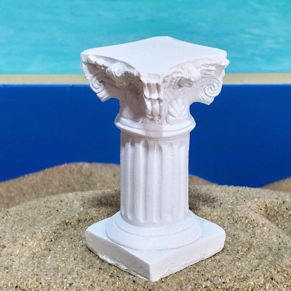 3Pcs Roman Column Aquarium Decor Resin Ornament Natural Fish Tank Landscaping Decoration White Resistant Color Fade