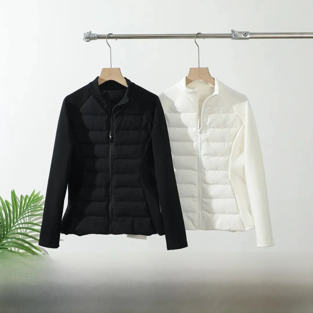 

Women's Outdoor 90 Du down Patchwork Lightweight Warmth Sports Fitted down Jaet White Du Feather Regular Sve Zipper