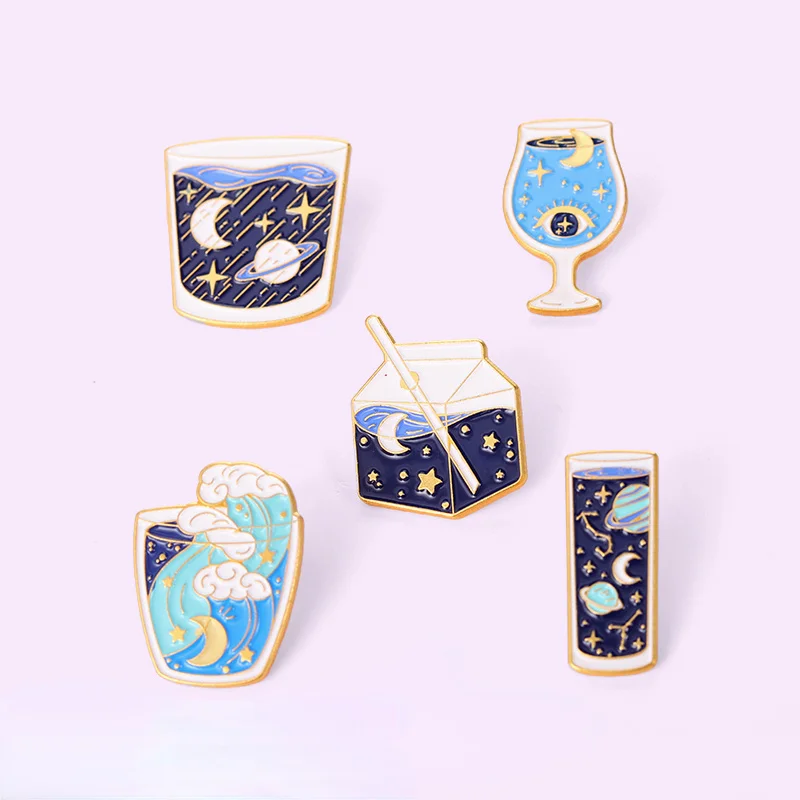 Custom Space Enamel Pins Glass Explore The Universe Metal Brooches Lapel Badges for Backpacks Jewelry Gift for Friends Wholesale