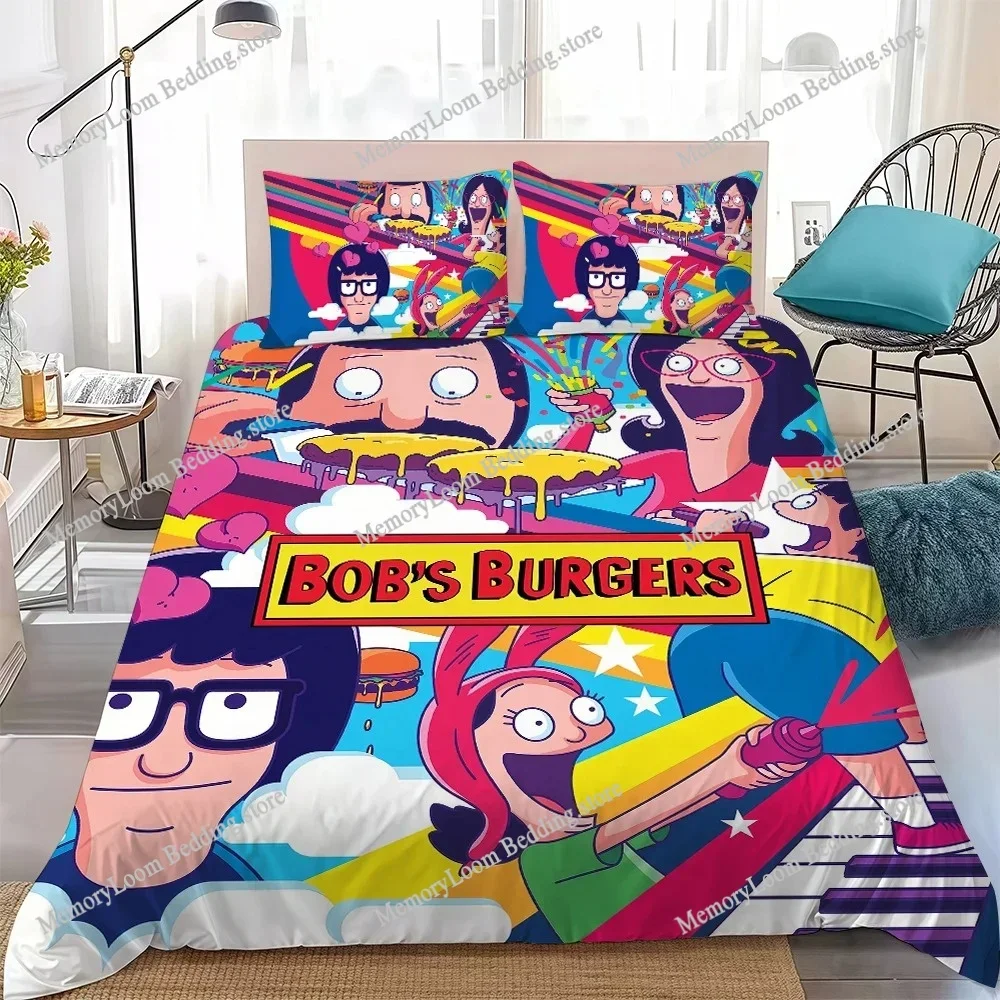 Cartoon B-Bobs B-Burgers Duvet Cover Set Home Style Bedding Soft Laundry Cotton Bed Four Seasons Student Dormitory Luxury Gift96