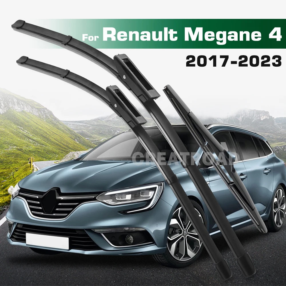 

GREATROAD Wiper LHD&RHD Front & Rear Wiper Blades Set For Renault Megane 4 2017 - 2023 Windshield Windscreen Window Brushes