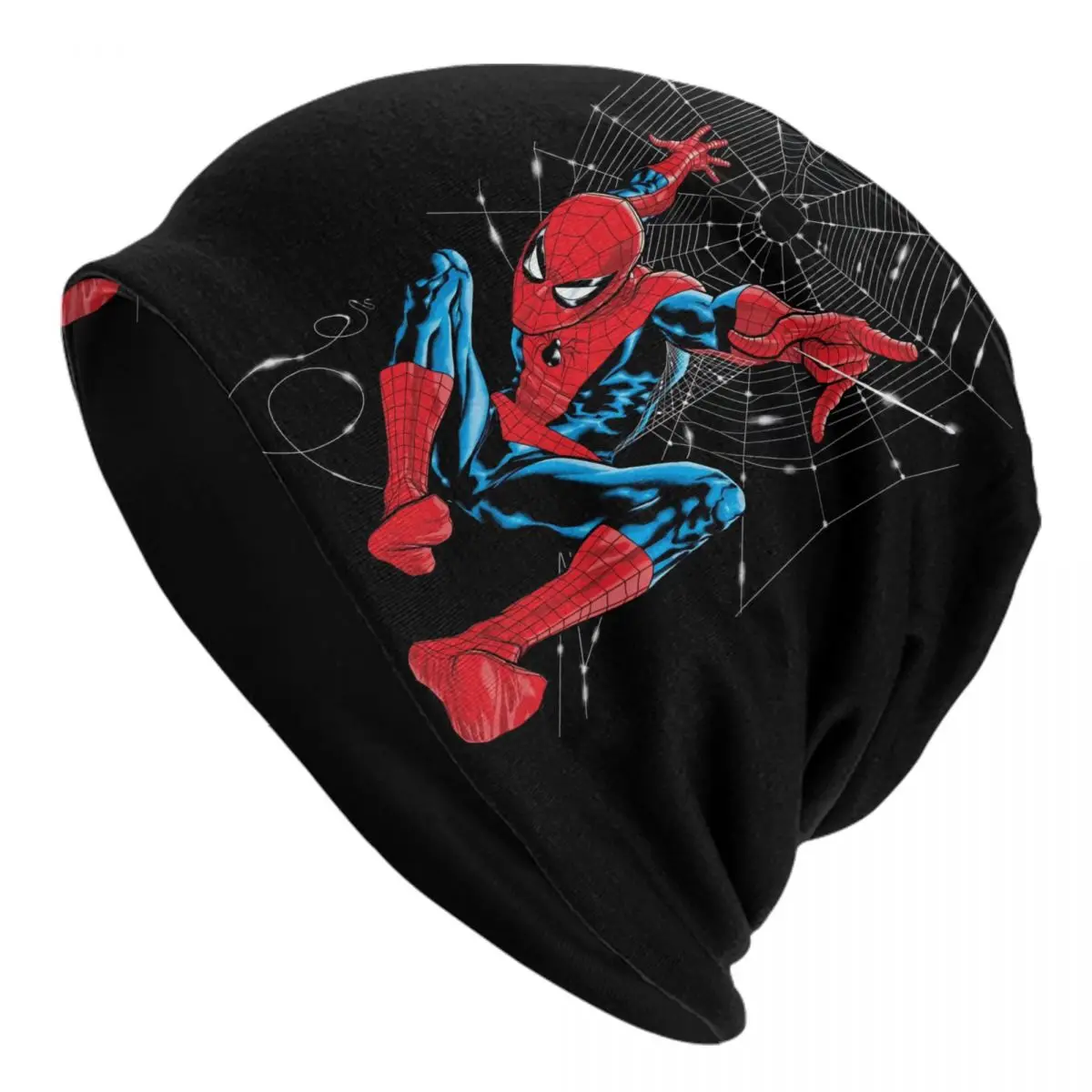 Custom Spiderman Bonnet Hats Cool Knit Hat For Women Men Warm Winter Spider Web Skullies Beanies Caps