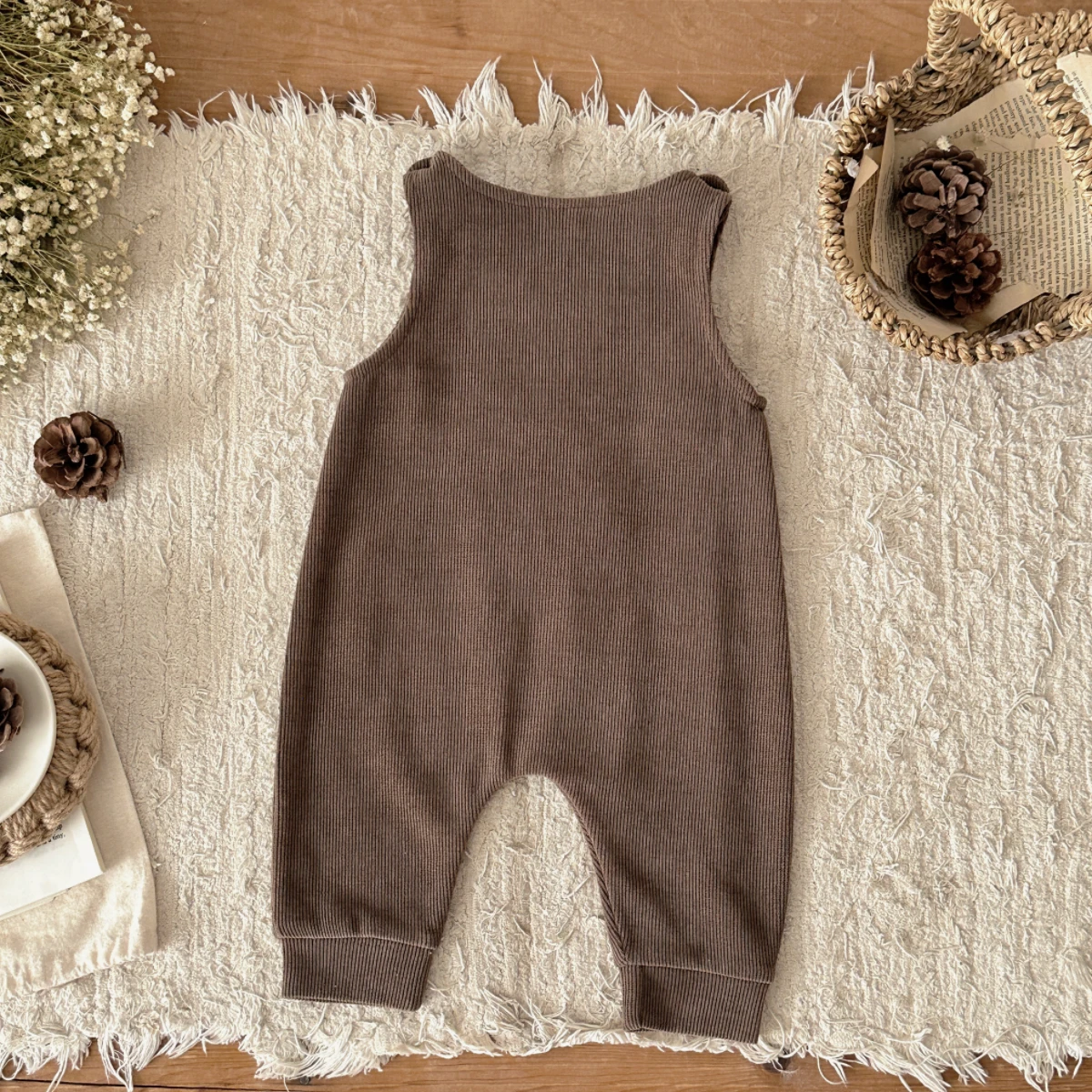 0-18 Baby Jumpsuit Shoulder Strap Moon Ice Cream Towel Embroidery Comfortable Soft Boy Girl Autumn Sleeveless Newborn Clothes