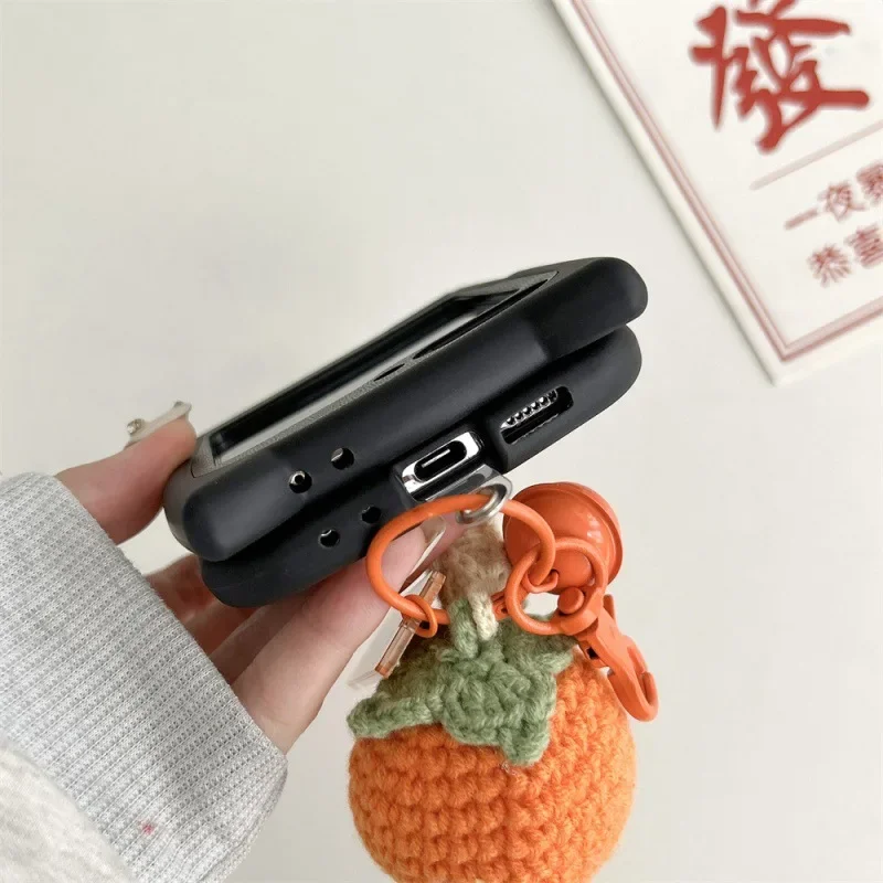 Cartoon Persimmon Water Dolphin Case dla Samsung Galaxy Z Flip 6 5 4 3 Ochronna tylna obudowa dla ZFlip4 ZFlip5 ZFlip6 Case Shell