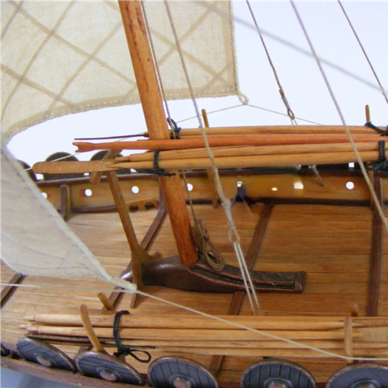 1/50 Viking Sailboat Model Wooden Kit Proportion Sailboat Assembly Model Ship Wooden Toy