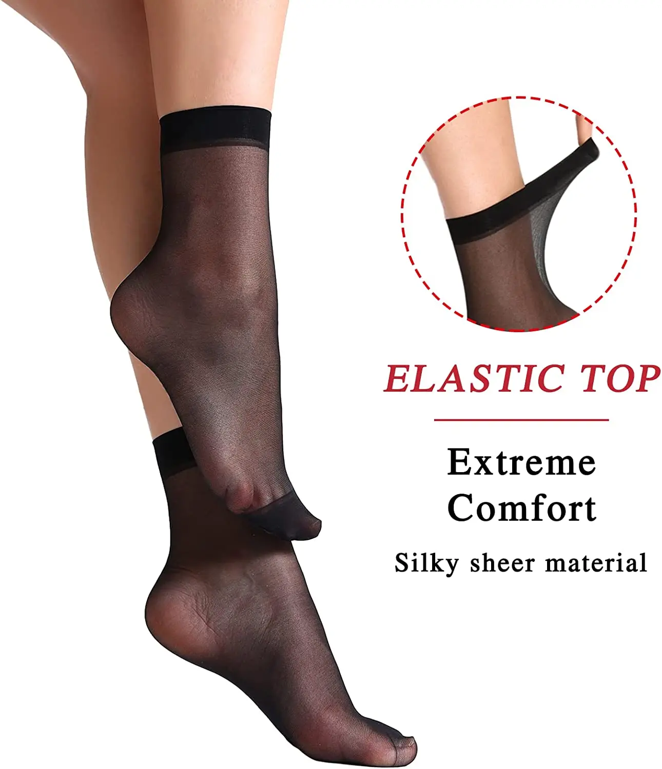 10 Pairs Summer Female Short Skin Socks Women\'s Thin Crystal Transparent Ankle Sock Silk Smooth Non-slip Breathable Sexy Socks