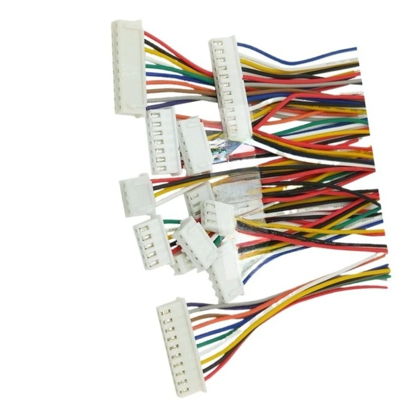 2.54MM single-head and double-head XH2.54 terminal wire harness, colored ribbon cable 2P3P4P5P6P8P10P12P connecting wire 4pcs