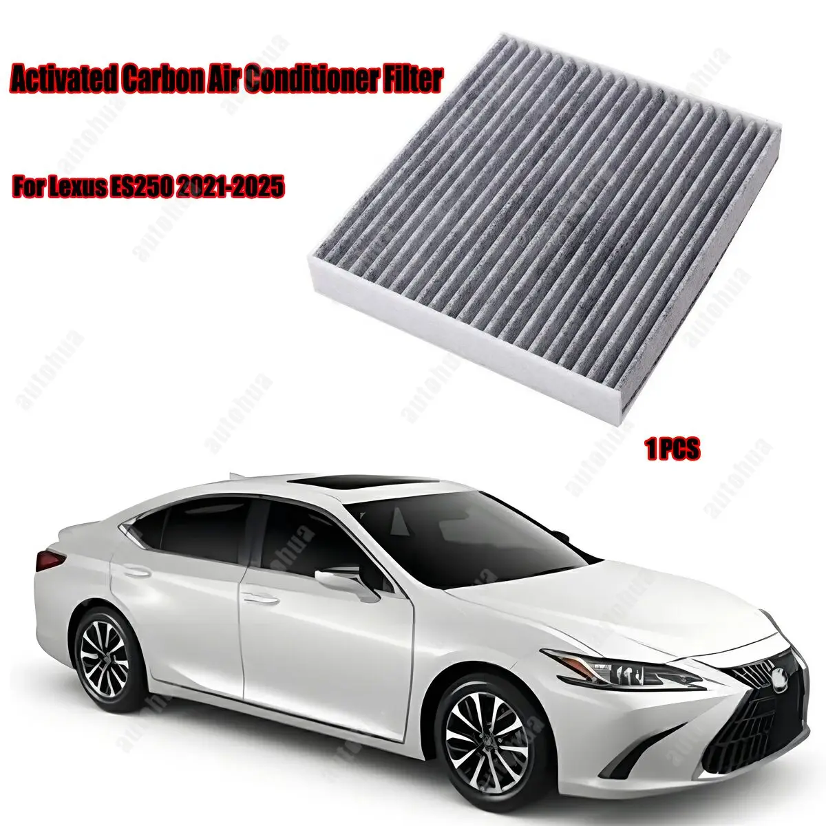 

Для Lexus ES250 ES300 2021-2025: 1 шт. салонный воздушный фильтр с активированным углем, сменный фильтр кондиционера, прочный углеродный фильтр