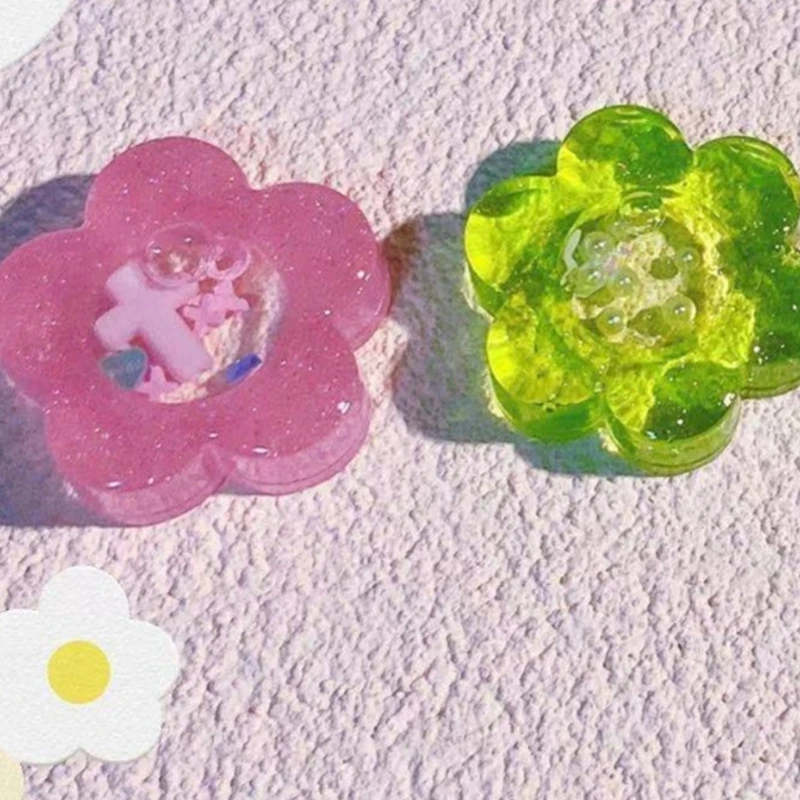 Flower Epoxy Resin Mold Crystal Quicksand Silicone Mold Shaker Oil UV Resin Mould Keychain Pendant DIY Jewelry Making Crafts