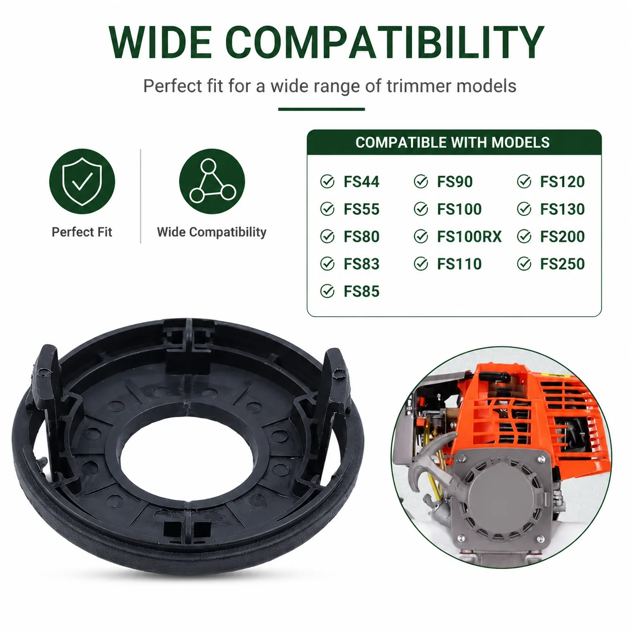 25-2 Trimmer Head Cover Cap For Stihl FS44 FS55 FS80 FS83 FS85 FS90 FS100 FS100RX OEM 4002 713 9708 Bottom Cap For Trimmer Parts