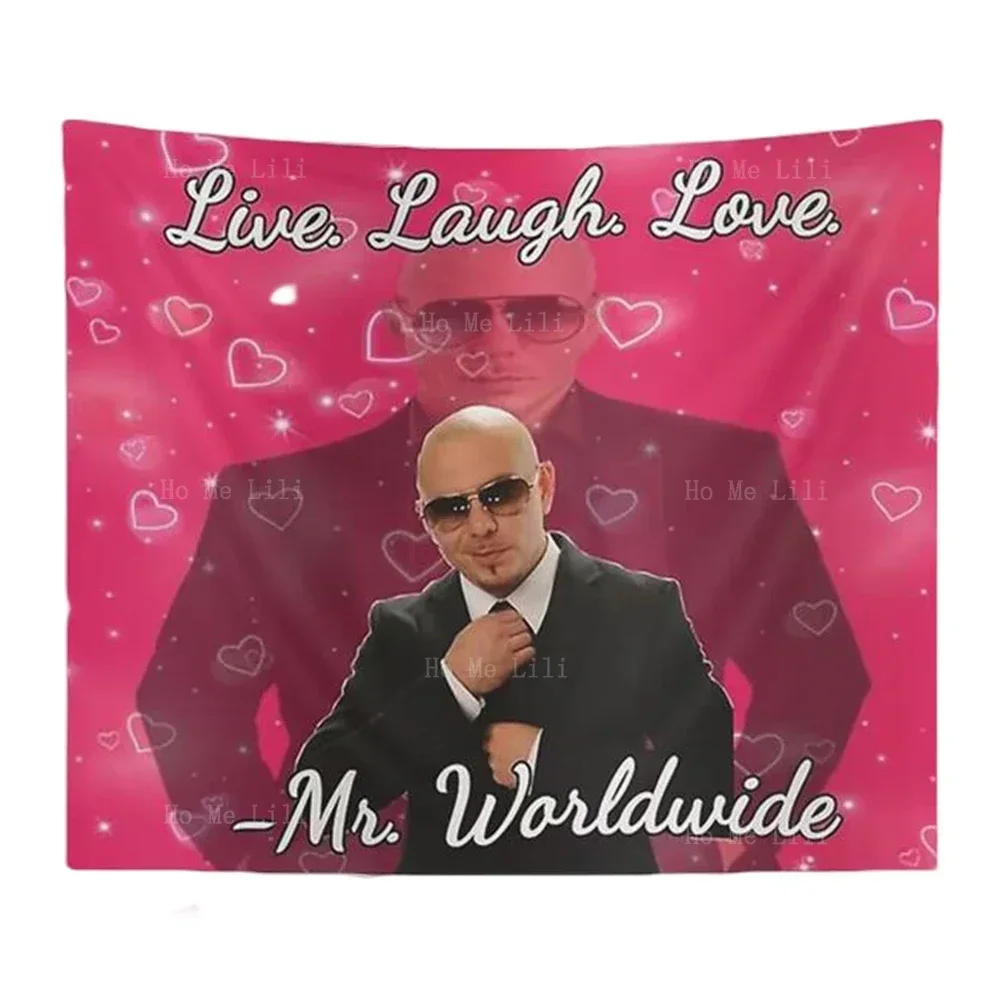Настенный гобелен Mr. World Says To Live Laugh Love Fun Meme