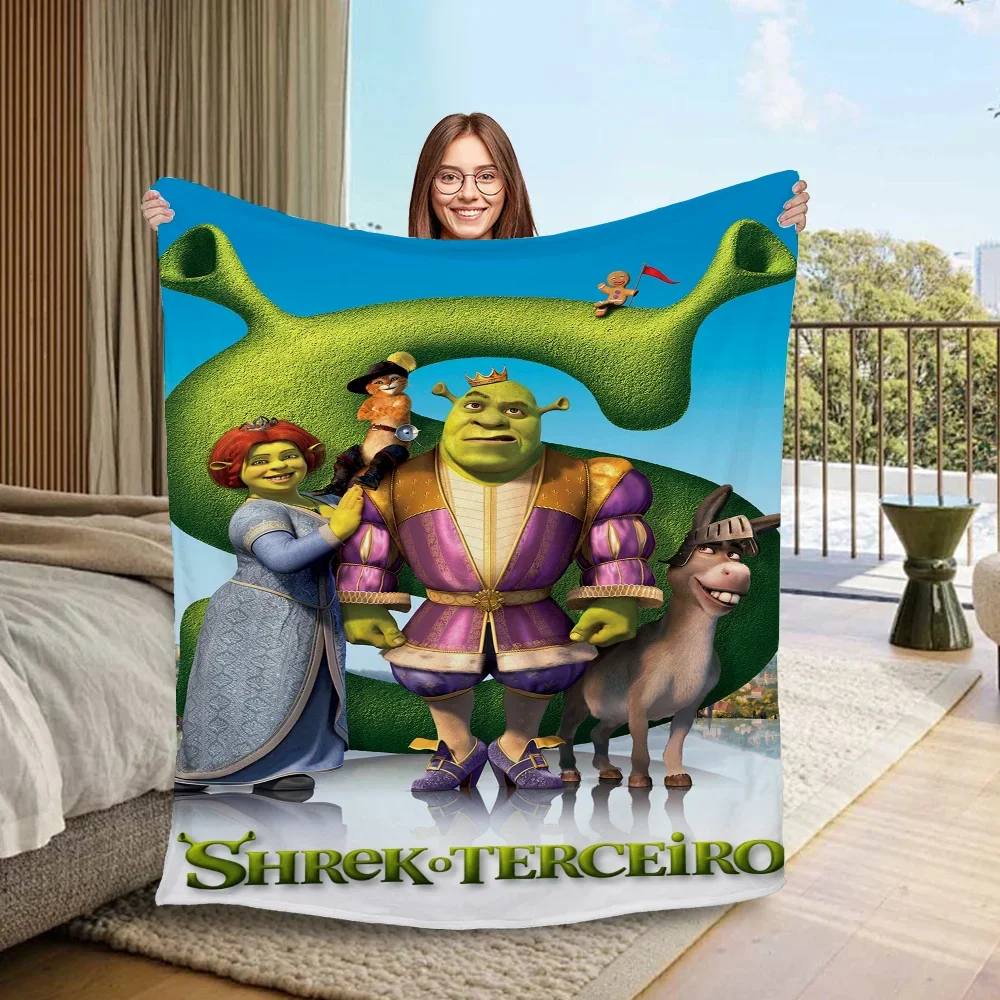 Shreks Home and Decoration Oversized Blanket Throw Custom Blankets Characters Knitted Plaid Luxury Bedding Beach Towel Knee Nap