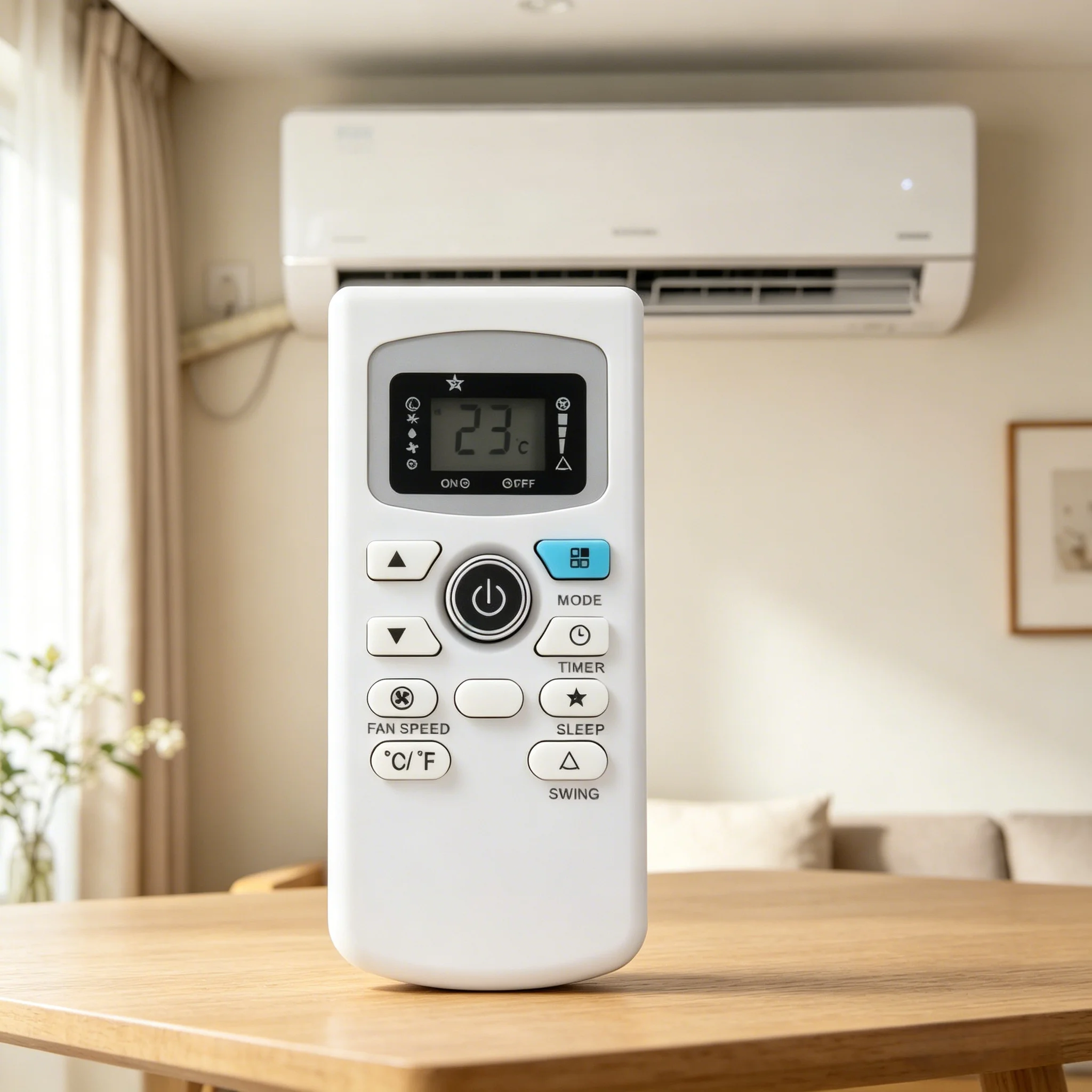 Replacement Remote Control for TCL RCECAOSHAN UYKQ-44 SOLEUS Air Conditioner No Code Needed Easy to Use AC Controller